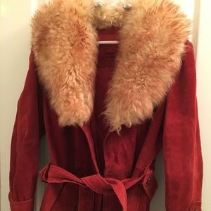 Vintage Suede Leather Car Coat
